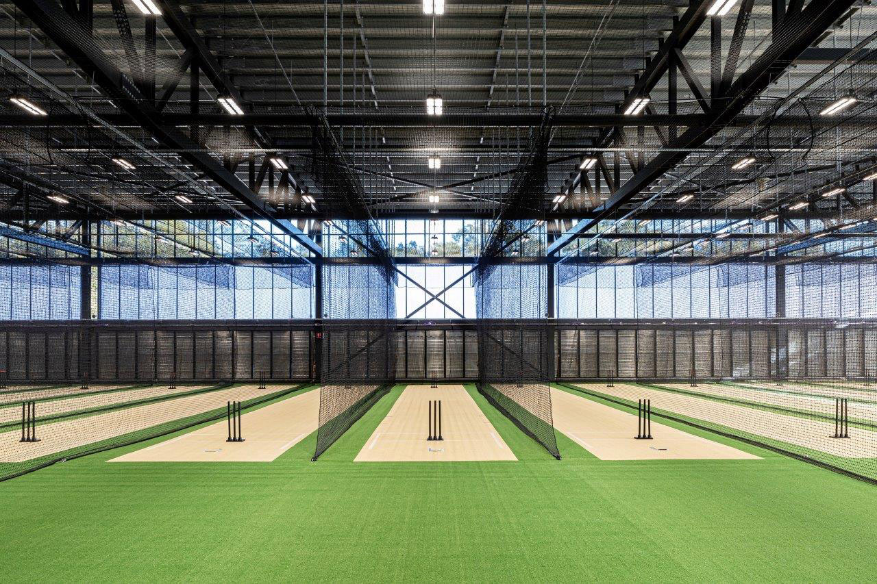 Indoor cricket netting and synthetic grass
